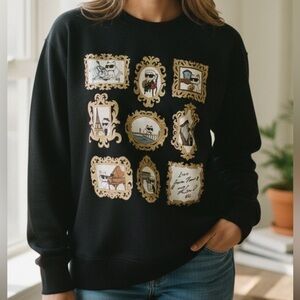 NWT Karl Lagerfeld Paris Long Sleeve Black Top Sweatshirt